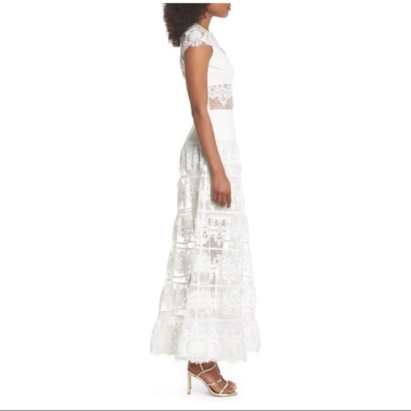 NWT Bronx + Banco Flamenco Lace Inset GownWhite - Picture 6 of 8